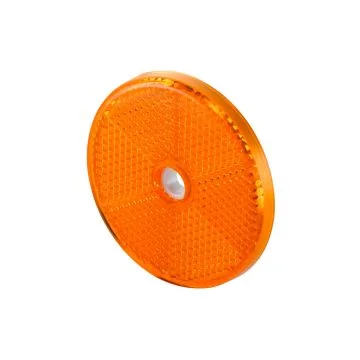 Reflector - Lens Colour: Yellow - round - Bolted/mounting