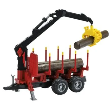 Bruder 02252 Forestry Trailer With Loading Arm And Trunks Model
